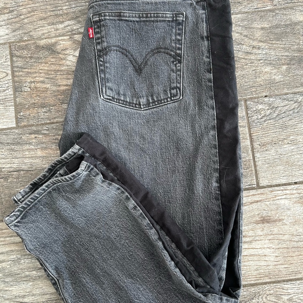 Levi's Women's Wedgie Jeans in Charcoal Gray with Black Side Panel